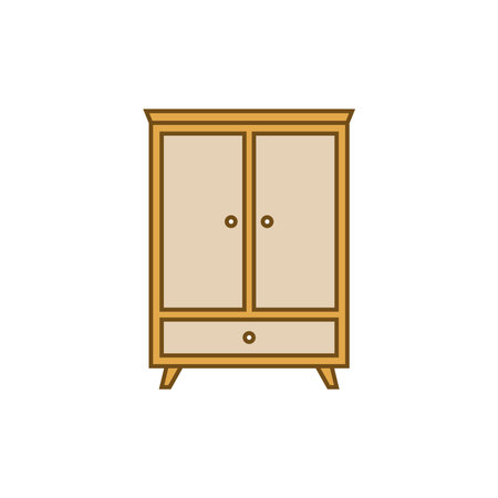 Cabinet Drawers Icon Vector Template Illustration Designのイラスト素材