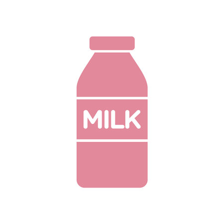 Milk Bottle Icon Vector Template Illustration Designのイラスト素材