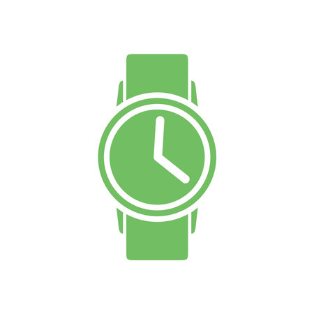 Wrist Watch Clock Icon Vector Template, Flat Design Illustration Designのイラスト素材