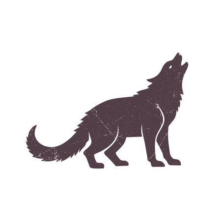 Wolf Silhouette Illustration Vector Template