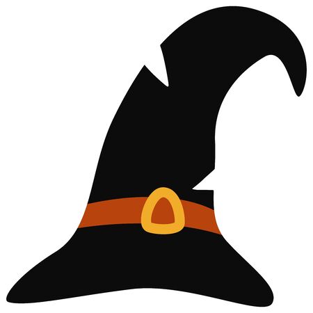 The witch's hat is curved, illustration to Halloween. Costume conceptのイラスト素材