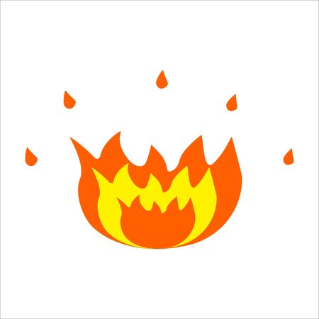 Bright bonfire. Colorful illustration. Icon Summer campfireのイラスト素材