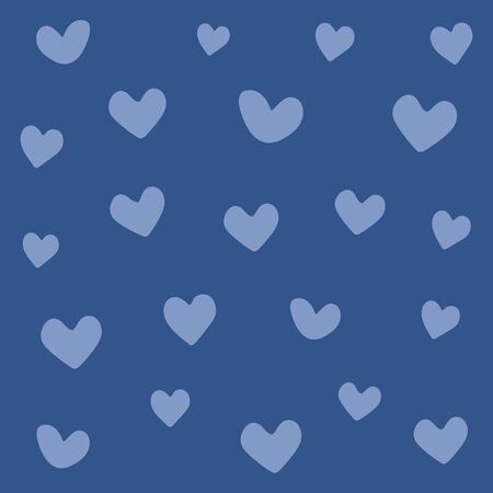 Classic blue background with hearts. 2020 color. Wrapping paper, fabric print. Abstract illustrationの写真素材