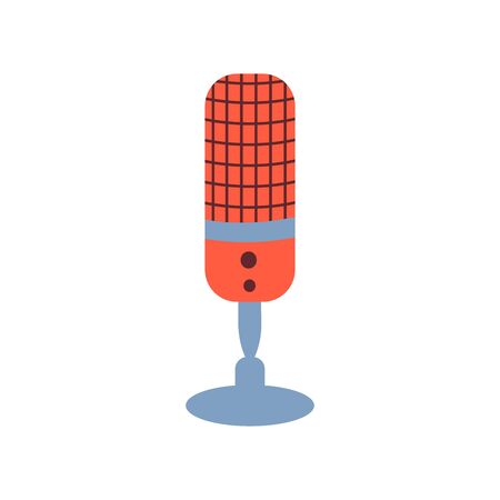 Microphone sign. Listening to the radio, podcast. Media hosting vector illustrationのイラスト素材