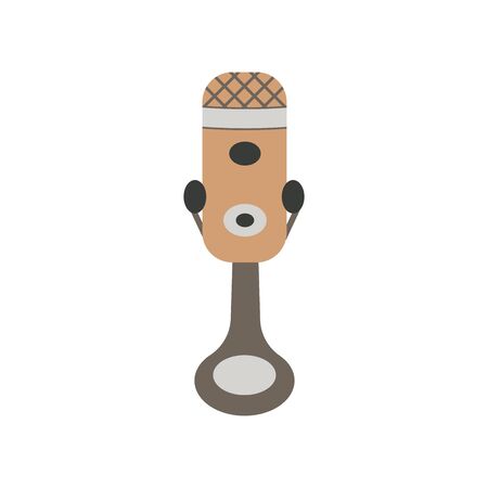 Microphone sign. Listening to the radio, podcast. Media hosting vector illustrationのイラスト素材