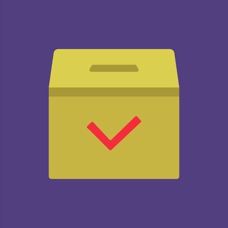 Presidential election 2020. Ballot box. Vote for the president. Vector illustration isolated on blue backgroundのイラスト素材