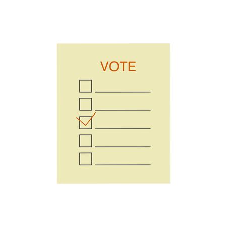 Election Voting Ballot. Presidential election 2020. Vector illustration isolated on white backgroundのイラスト素材