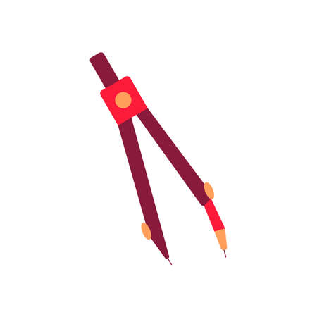 Callipers. Drawing compass. Office supply, school element. Education tool. Vector isolated illustration iconのイラスト素材