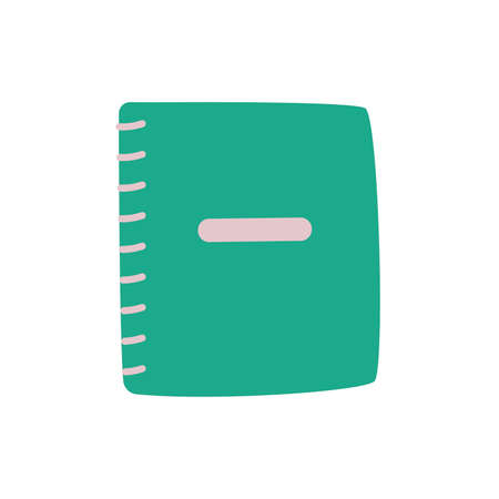 Notebook on rings for school. Spiral notebook icon in flat style. Vector isolated illustration.のイラスト素材