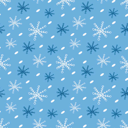 Winter seamless pattern with snowflakes. Christmas and New Year pattern. Snow, frost and freshness...
