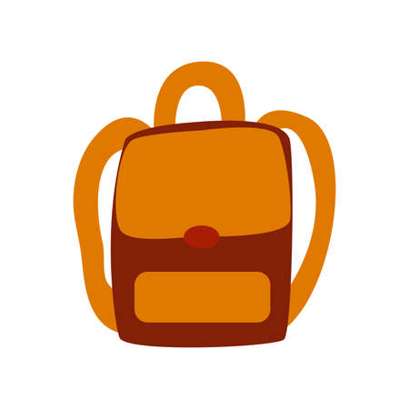 School bag backpack. Colorful hand drawn vector illustration isolated doodle. Bohoのイラスト素材