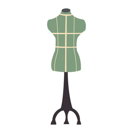Mannequin. Colorful vector illustration in hand drawn style isolated single. Sewing elementのイラスト素材