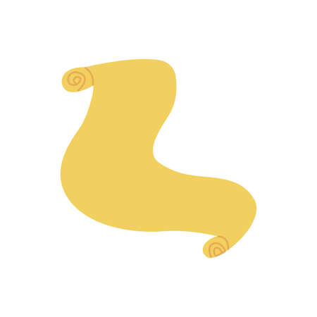 Ancient paper scroll, antique manuscript. Vintage paper, papyrus or parchment. Medieval document. Colorful vector isolated illustration hand drawn iconのイラスト素材