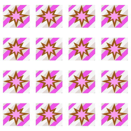 Stars in each other and in striped square. white background. Abstract geometric composition, print....