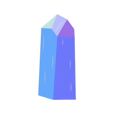 Blue chalcedony. Crystal Gemstone magic. Bright and shiny. Colorful vector isolated illustration hand drawn. Icon single elementのイラスト素材