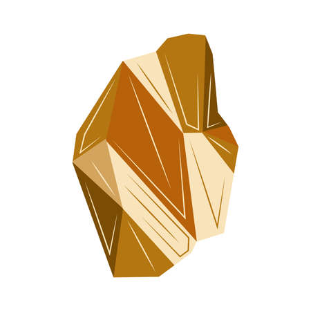 Citrine. Crystal gold or orange color. gemstone magic. Bright and shiny. Colorful vector isolated illustration hand drawn. Icon single elementのイラスト素材