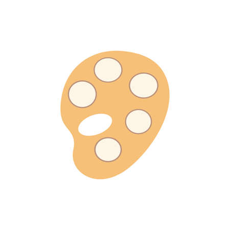Palette for mixing paints. Tool for the artists work. Elements for drawing. Vector isolated illustration in flat styleのイラスト素材