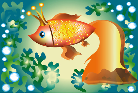Goid fish under the water.のイラスト素材