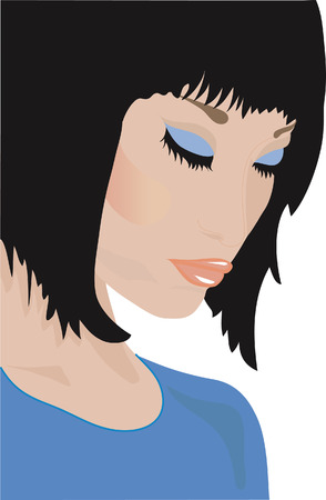 Girl brunette.のイラスト素材