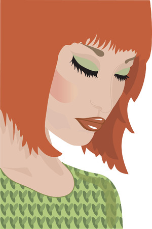 Redhead girl.のイラスト素材