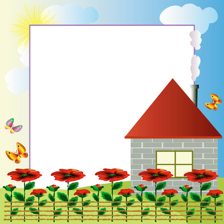 Frame :village.のイラスト素材