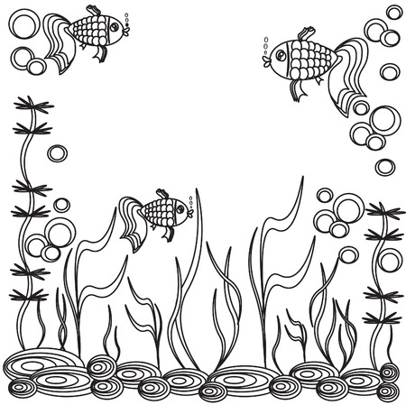 Aqarium in the contour.のイラスト素材