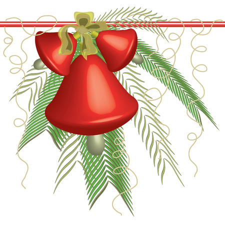 Frame with red bells.のイラスト素材