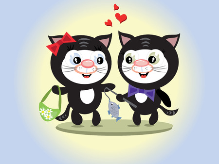 Animals: valentine dayのイラスト素材