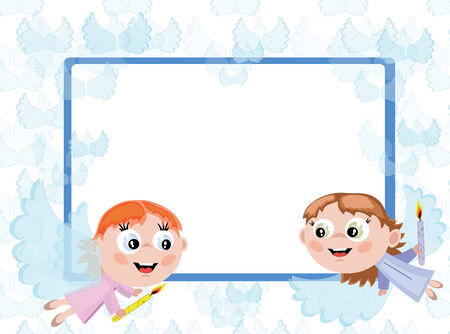 Frame with angelsのイラスト素材