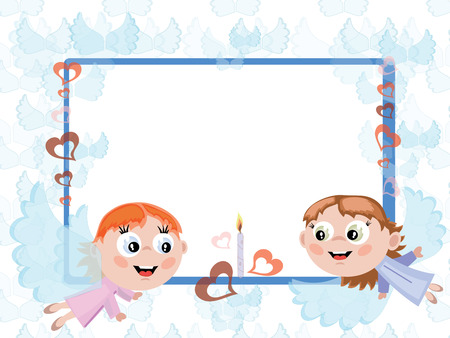 Frame with angelsのイラスト素材