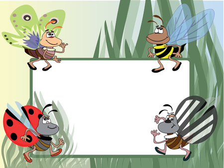Frame with insects のイラスト素材