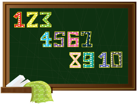 Numbers set at the blackboardのイラスト素材