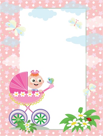 Baby girl,frameのイラスト素材