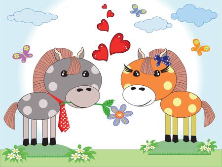 Two hoses in loveのイラスト素材