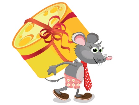 Mouse with cheese のイラスト素材