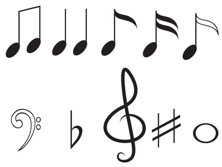 Music notes,setのイラスト素材
