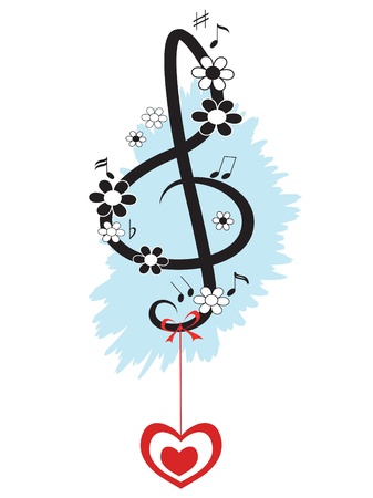 Treble clef,decor のイラスト素材