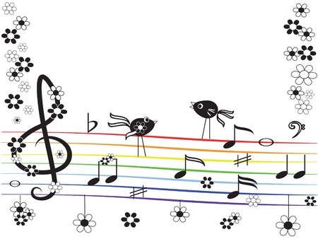 Music rainbow,frameのイラスト素材
