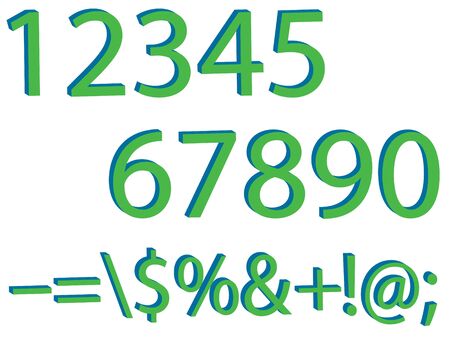 Numbers set,3d