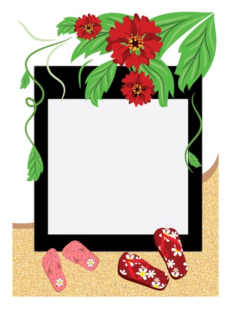 Frame on the sea beach のイラスト素材