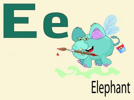 Animal alphabet Eのイラスト素材