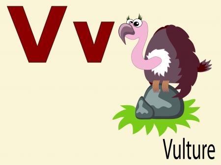 Animal alphabet Vのイラスト素材
