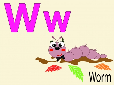 Animal alphabet W のイラスト素材