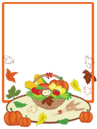 Thanksgiving day,cute frame.のイラスト素材