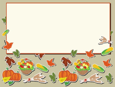 Thanksgiving day,vector frame.のイラスト素材