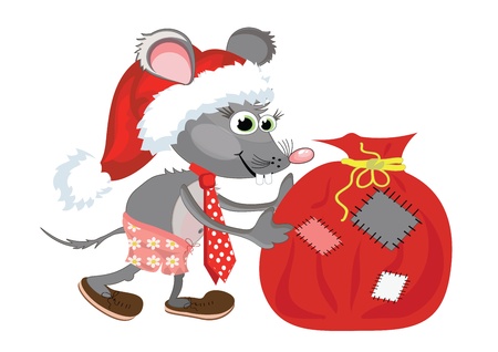Rat with bagのイラスト素材