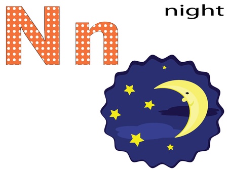 Children alphabet,Nのイラスト素材