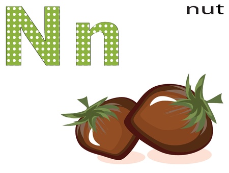 Children alphabet,Nのイラスト素材