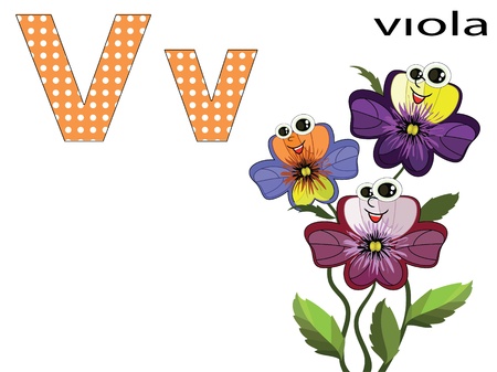 Children alphabet,Vのイラスト素材