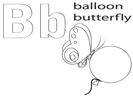 Coloring Alphabet for Kids ,Bのイラスト素材